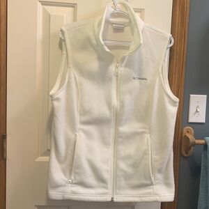 Columbia White Fleece Vest